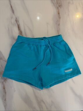 Peloton Make Your Mark 100% Cotton Athletic Sweat Shorts Medium Downtown Blue